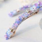 紫陽花とbijou*お洒落なスリムバレッタ（全長9㎝）