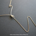 【14KGF】Long Y-Necklace, ,16KGP Teardrop Cubic Zirconia 