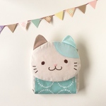ふんわり☆ねこさん　移動ポケット　ナチュラルさん ブルー