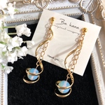 【no,46】シンセティックオパールピアス イヤリング