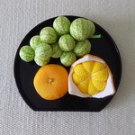 ちりめん細工   マスカットと早生みかん  置き物  お仏壇のお供えもの