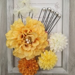 ゆかた成人式結婚式2wayイエローダリア髪飾りセット