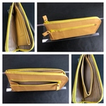 新品 本革レディース長財布 イエロー(一部皮シミ有り)