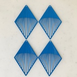Blue Filigree Diamond Shaped Pendant Tops