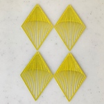 Yellow Filigree Diamond Shaped Pendant Tops