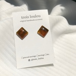 べっ甲スクエアプチピアス イヤリング