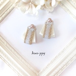 gemstone bicolor tyrolean tape ribbon ピアスorイヤリングor樹脂ピアス