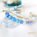 穏やかな海　ブルークォーツコイルブレスレット　