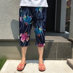 浴衣リメイクハーフパンツ