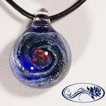 【Yasuda Glass】 ガラスの小宇宙 ブラックオパール ペンダント　No.MS729BT