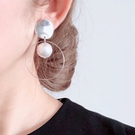 ✨大人気✨パールとフープのシルバー大ぶりピアス/イヤリング　毎日ピアス　パール　ピアス　パールイヤリング　シンプル