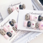 イニシャル無料♡シースルーハートネイル