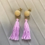 コットンパール×タッセルピアス