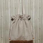 シンプル＊リネンのきんちゃくバッグ＊＊無地