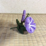 ちりめん細工:一輪の朝顔 (薄紫2)