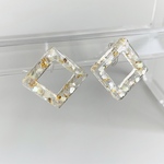 クラッシュシェル×ゴールドホイル✨ノンホールピアス
