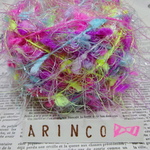 112★素材糸20g★手染め糸★変わり糸☆ふわきらぽん★オリジナル★ラッピング糸☆arinco
