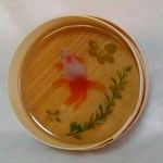 曲げわっぱ風小物入れ（ひらひら金魚）