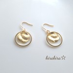 さざ波プレート＆フープのピアスG＊アレルギー対応