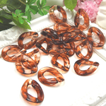 【20個】アクリル チェーンパーツ 29mm★べっ甲★プラスチック ブラウン