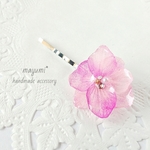 紫陽花ヘアピン-pinkgradation flower hairpin-【ピンクグラデーション】