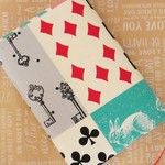 SALE!!【単行本】ゴムバンド栞付ブックカバー★アリス★トランプ 水玉 ①