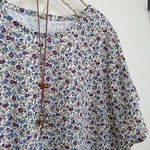 *シックな小花柄ニット*ゆったりＴシャツ*