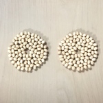 NATURAL WOOD BEADS CIRCLE FLOWER PARTS