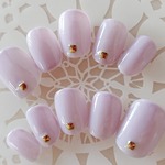 くすみパープル シンプルネイル/お呼ばれネイル/結婚式/成人式/前撮り/ウェディング ネイル/付け爪/Ｊ177