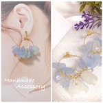 ୨୧送料無料‎⑅⃝リゾート感up⇧◎爽やかブルーのFlowerピアス♡⃝⃜ ‎