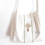 ☆sale☆鳥と木の刺繍ショルダーバッグ
