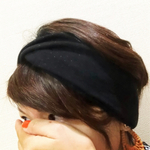 柔らかニットのヘアバンド＊大人＊クロス