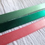 サテンリボン3色セット*グリーン*ピンク