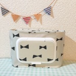ビタット付きおしりふきケース☆リボン アイボリー