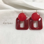 アクリルマーブル▸︎▹︎ボタン❁︎ピアス＆イヤリング