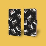 【猫じゃらし】ブラック　手帳型スマホケース　iphone android ほぼ全機種対応