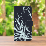 ラベンダーシルエットの スマホケース 手帳型 アンドロイド iPhone XPERIA GALAXY AQUOS Google ケース 全機種対応 花柄
