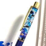  ハーバリウムボールペン ブルー イルカNO.161 ラッピング無料