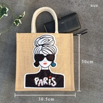 大人気　ジュートバッグ　ハンドメイド　ワッペンデコ　リネン　再販