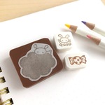 １セット限定　名入れ含む３個　雲ひょっこりうさぎ　消しゴムはんこ(名15)　