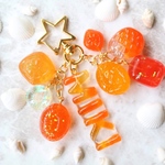 もりもりレジンドロップキーホルダーorange