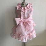 リネンのストライプワンピース〜pink〜