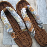 布ぞうり：yellowish -brown24cm/provence sun flower