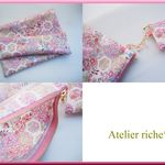 ◇◆Special Price◆◇　LIBERTY　Patchwork Stories パッチワーク・ストーリーズ　ピンク系　クリアポケットポーチ　Ａ５サイズ　&　ペンケースセット