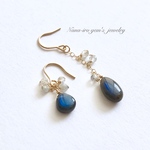 14kgf  black labradorite pierce