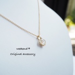 New！ミルキーホワイトスワロフスキー　ひと粒◇ネックレス    サージカルステンレス　スワロフスキー　SWAROVSKI