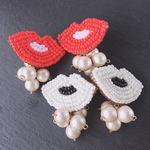 ビーズ刺繍 チタンピアス イヤリング