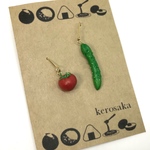 ［夏物20%off］夏野菜ピアス（トマト・きゅうり）
