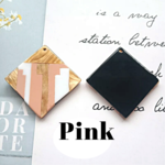 【特別価格】：2pieces： import geometrical plate〈カク・ピンク〉