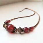 レッドアゲートの紅朱色ネックレス